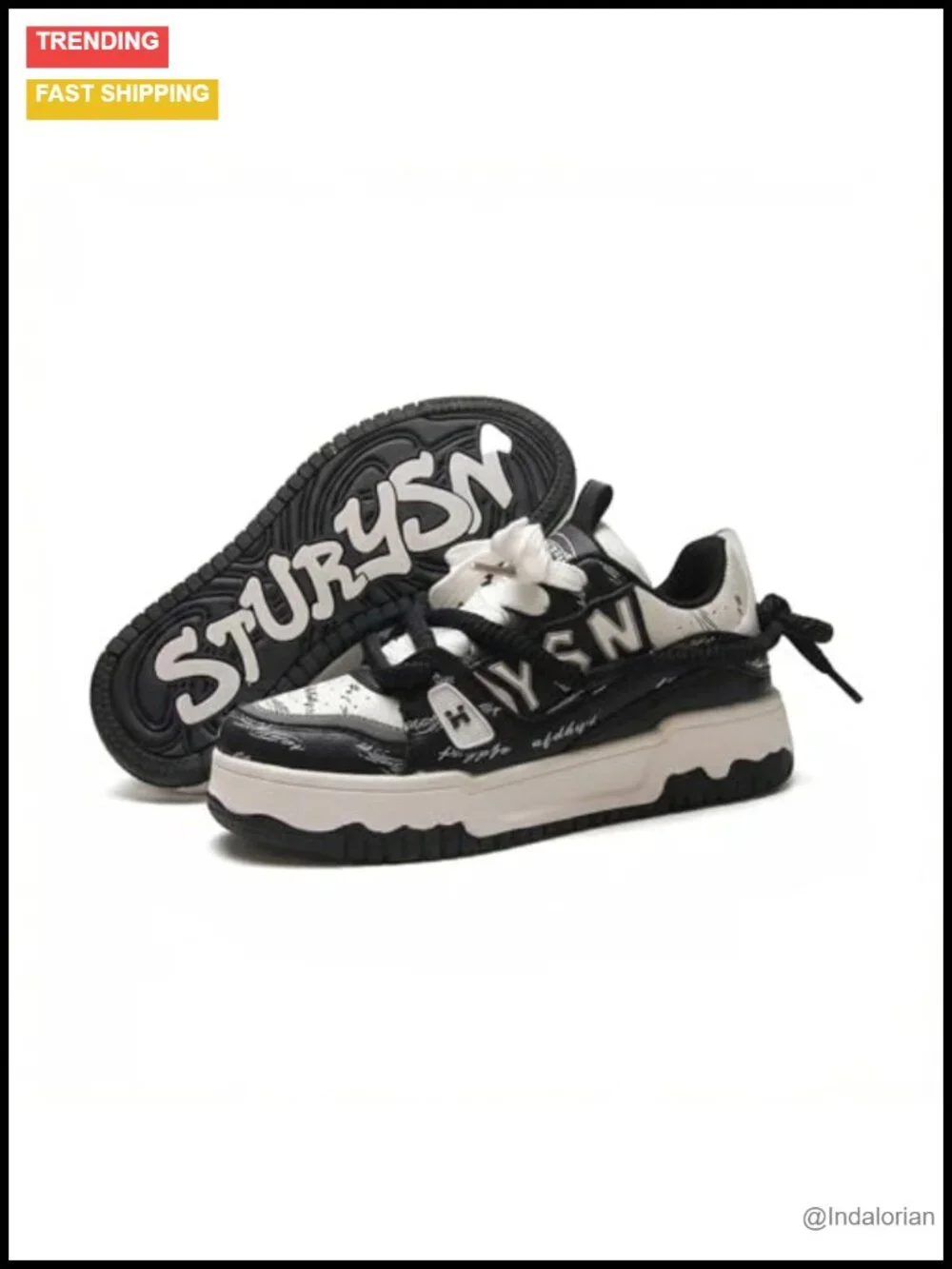 Faux Leather Chunky Platform Sneakers Unisex Walking Skate Shoes